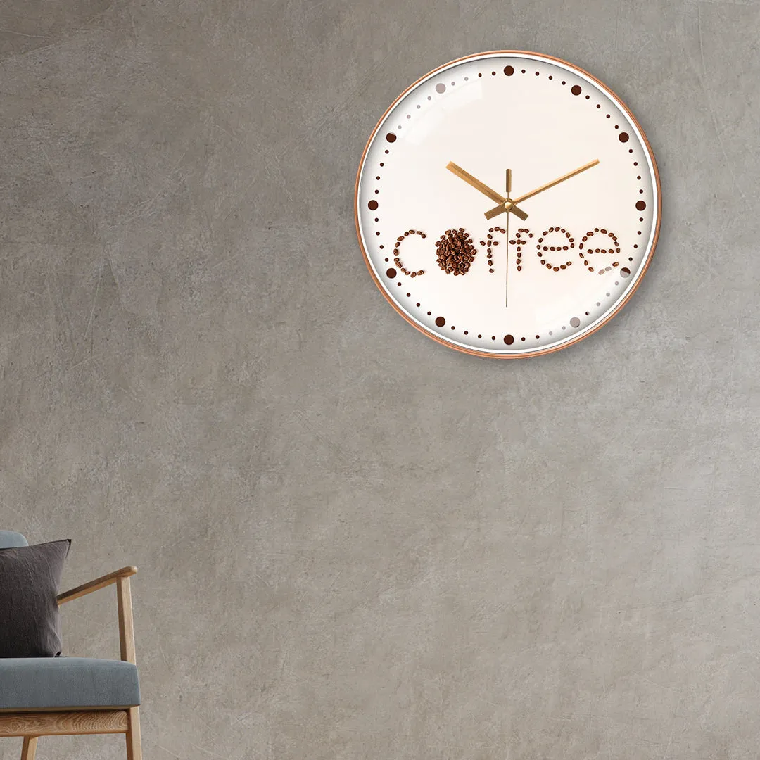 Beans coffee quotes wall clock