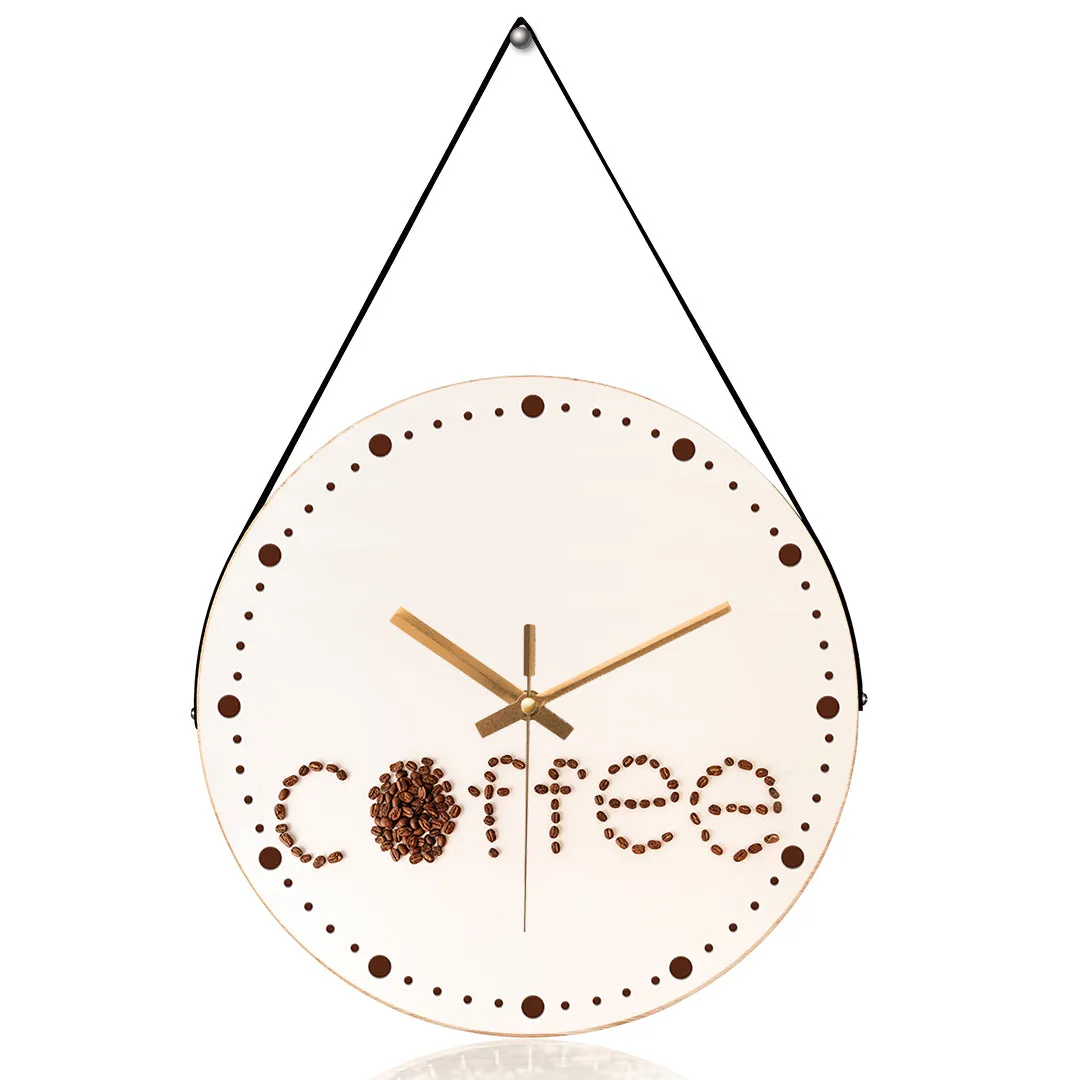 Beans coffee quotes wall clock