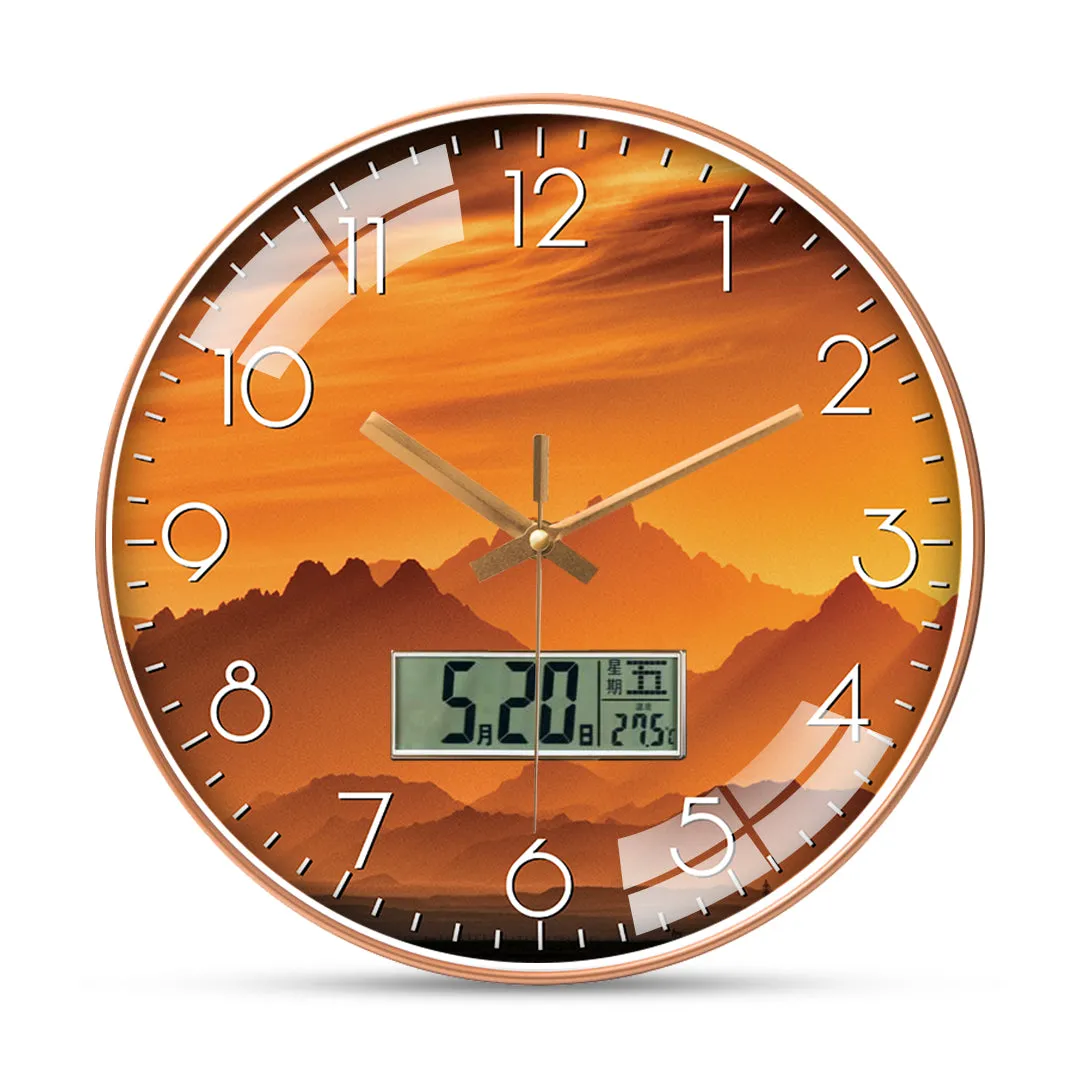 Beautiful hill mountain wall clock