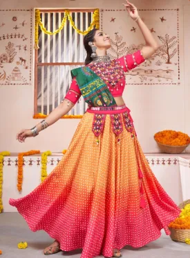 Beautiful navratri ombre color lehenga choli set - buy