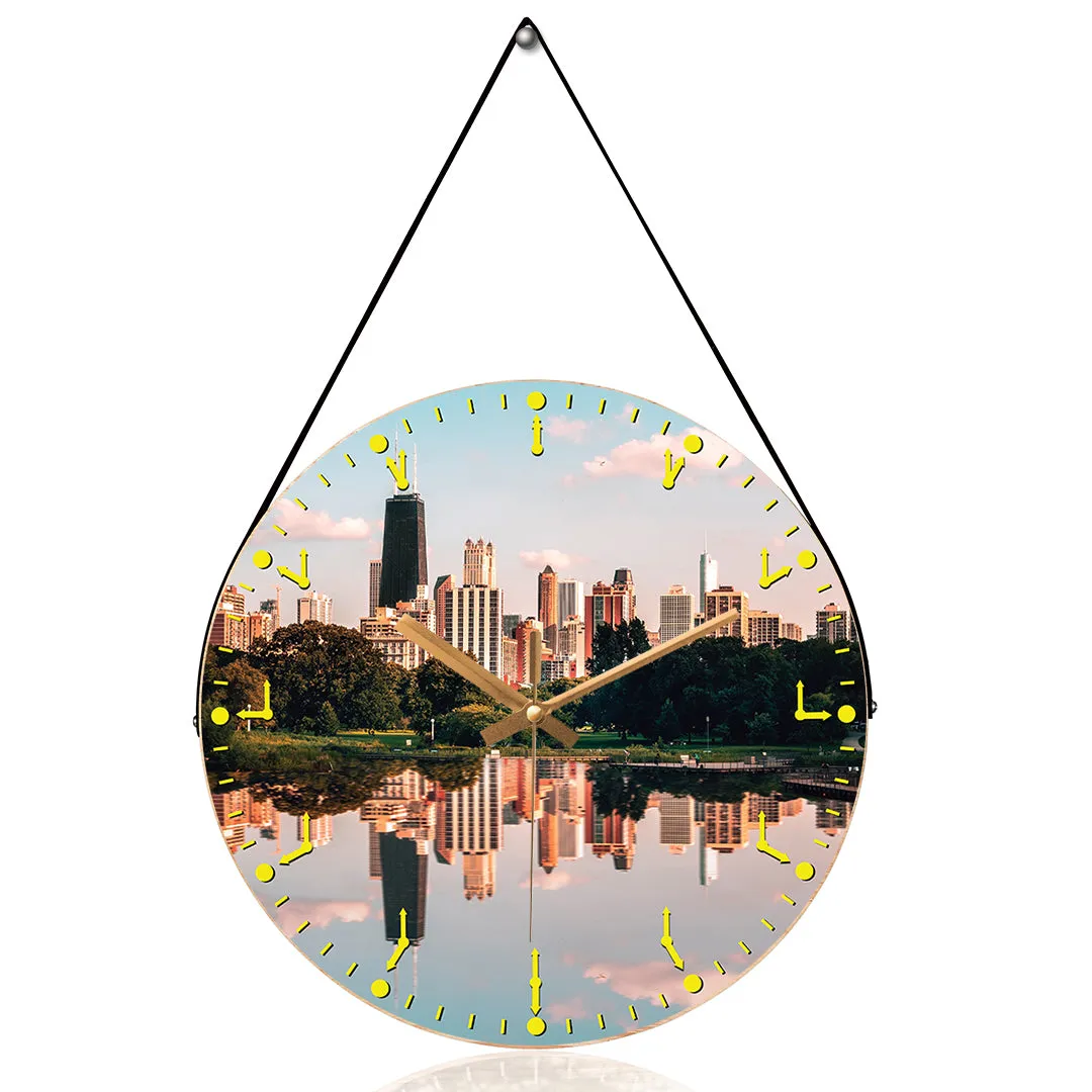 Beautiful view chicago city wall clock