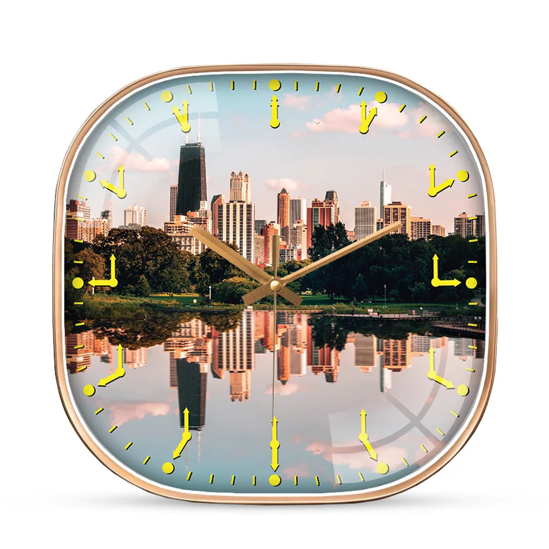 Beautiful view chicago city wall clock