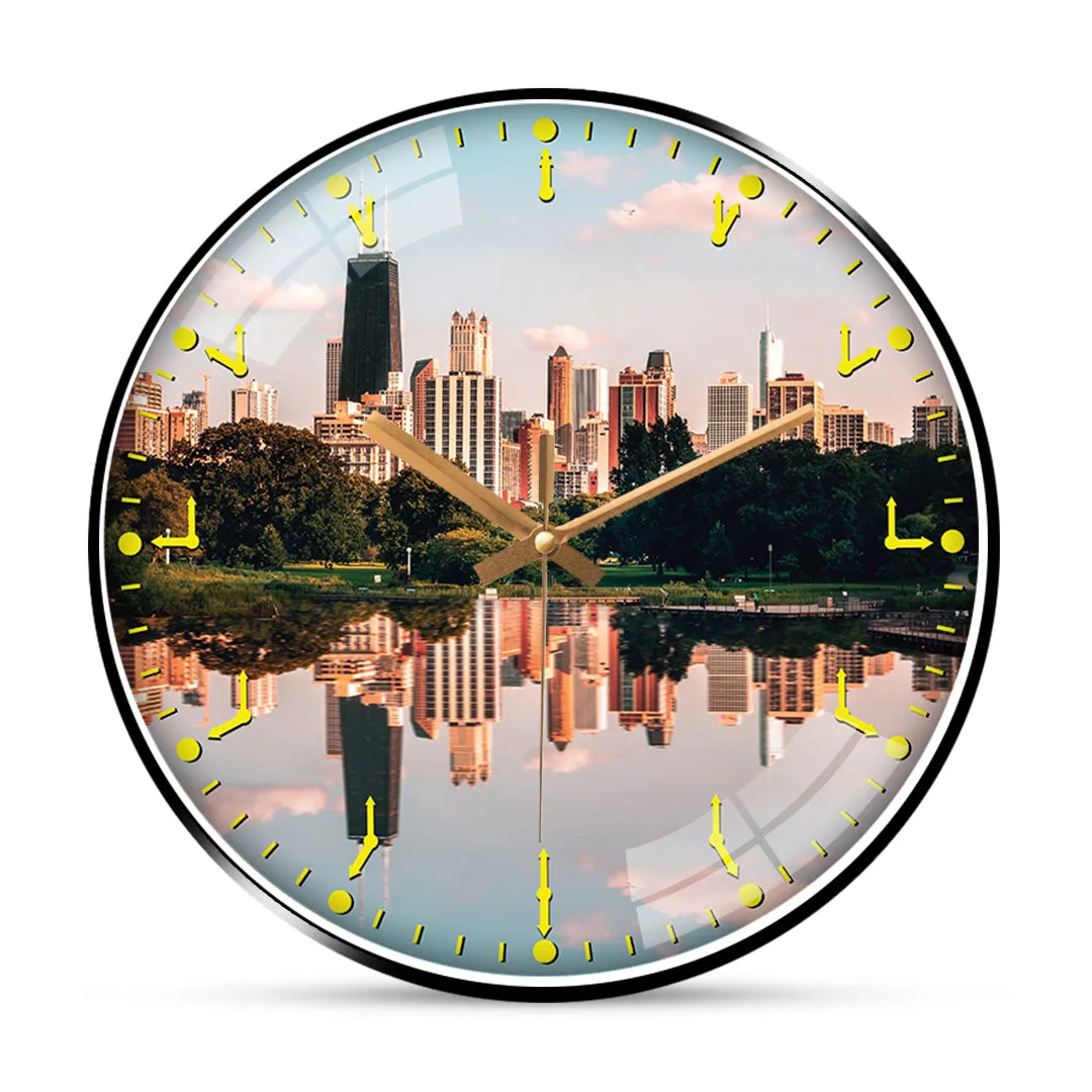 Beautiful view chicago city wall clock