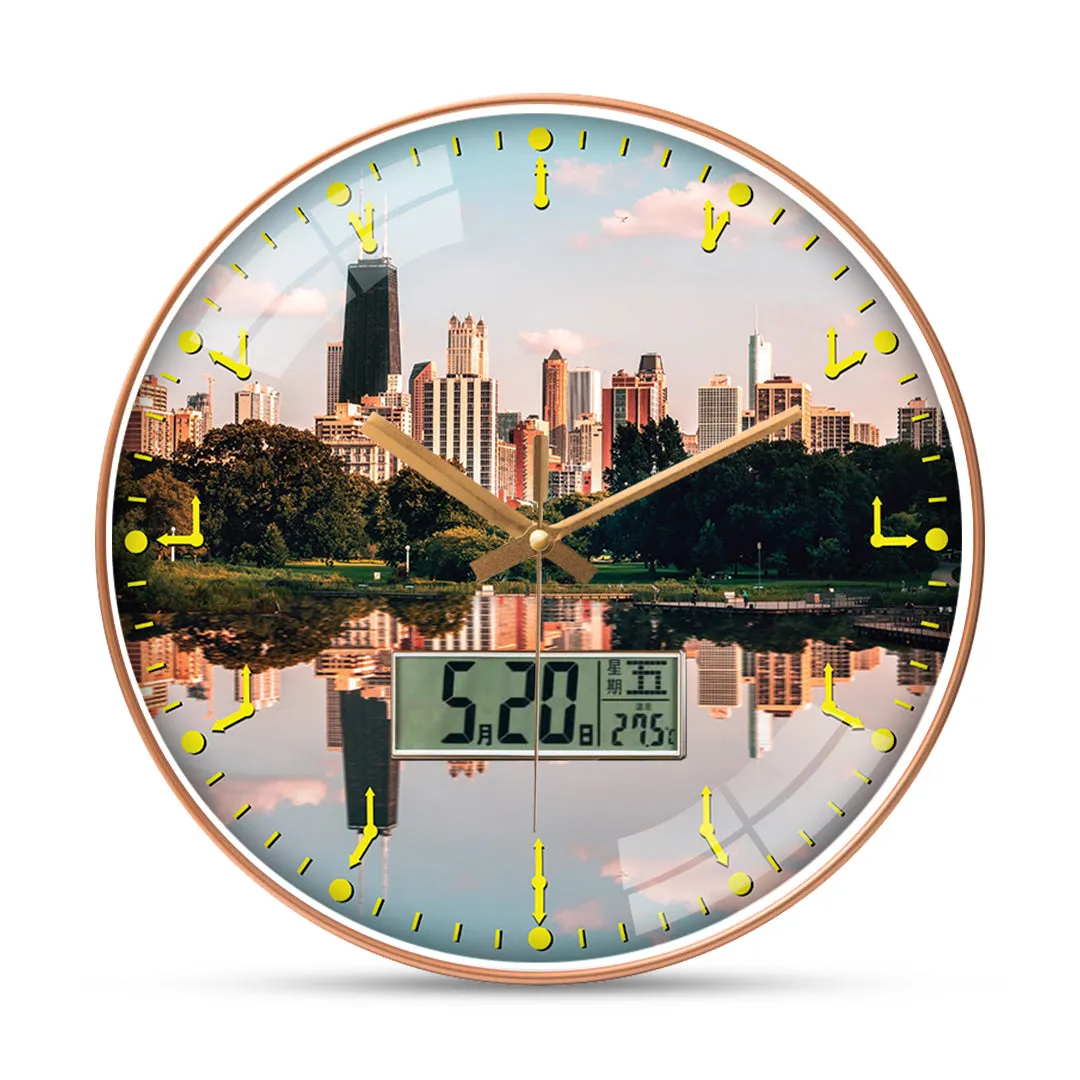 Beautiful view chicago city wall clock