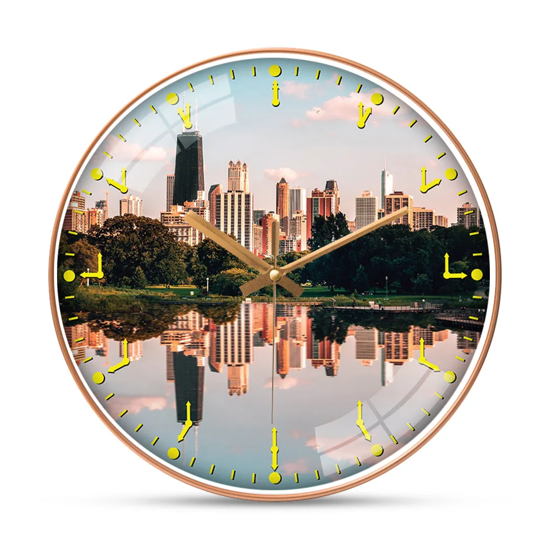 Beautiful view chicago city wall clock