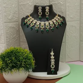 Bhavi Jewels Kundan Gold Plated Choker Necklace Set