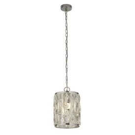 Bijou 1 Light Chrome Pendant - Crystal Glass Searchlight