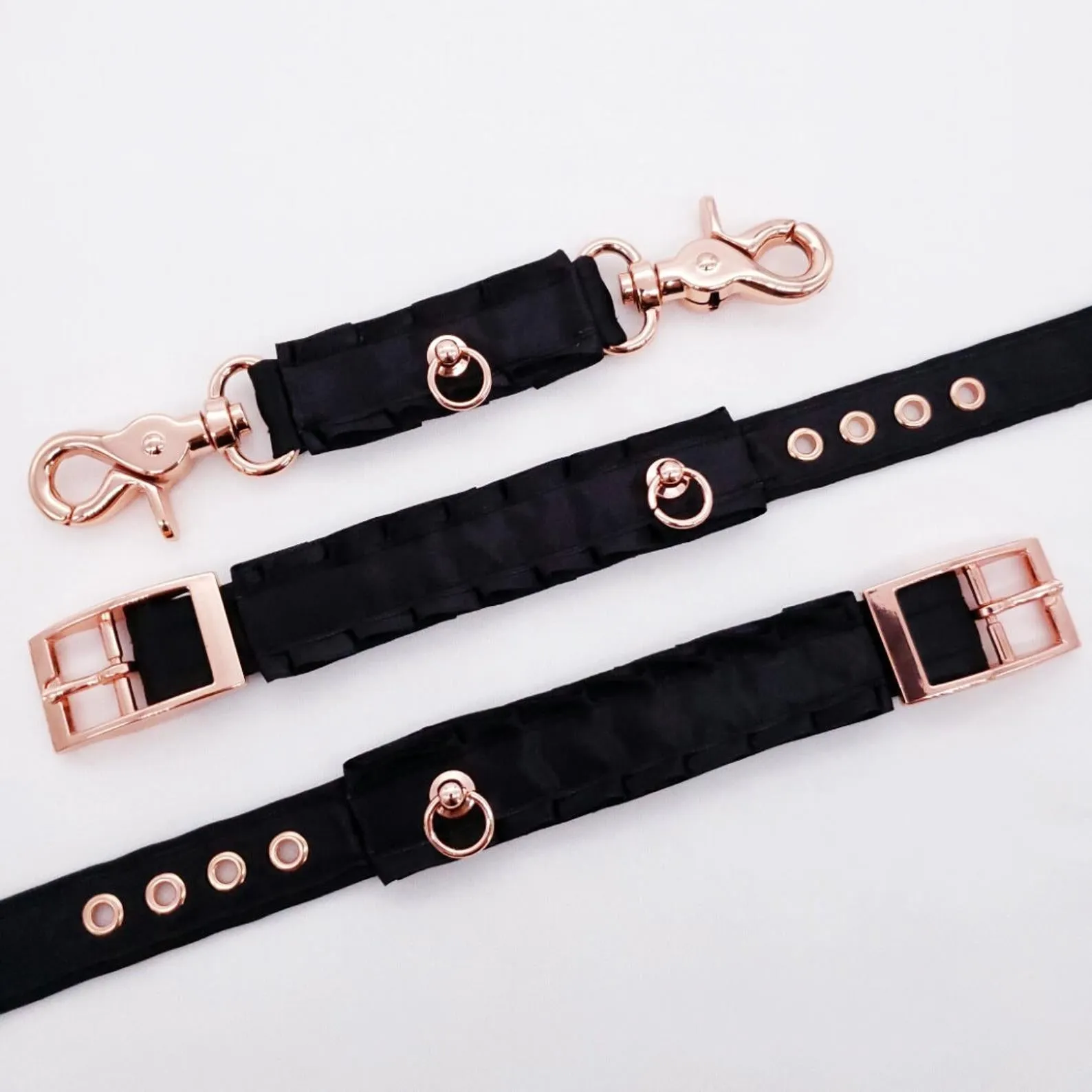 Black and Rose Gold Cuff and Connector Set