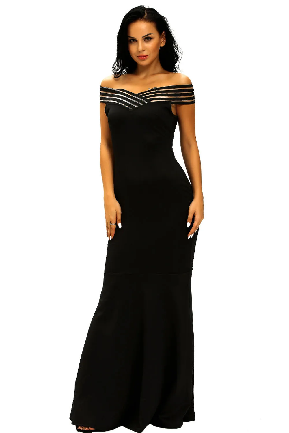 Black Fishtail Long Mermaid Dress