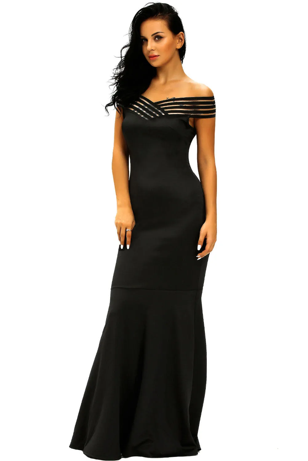 Black Fishtail Long Mermaid Dress