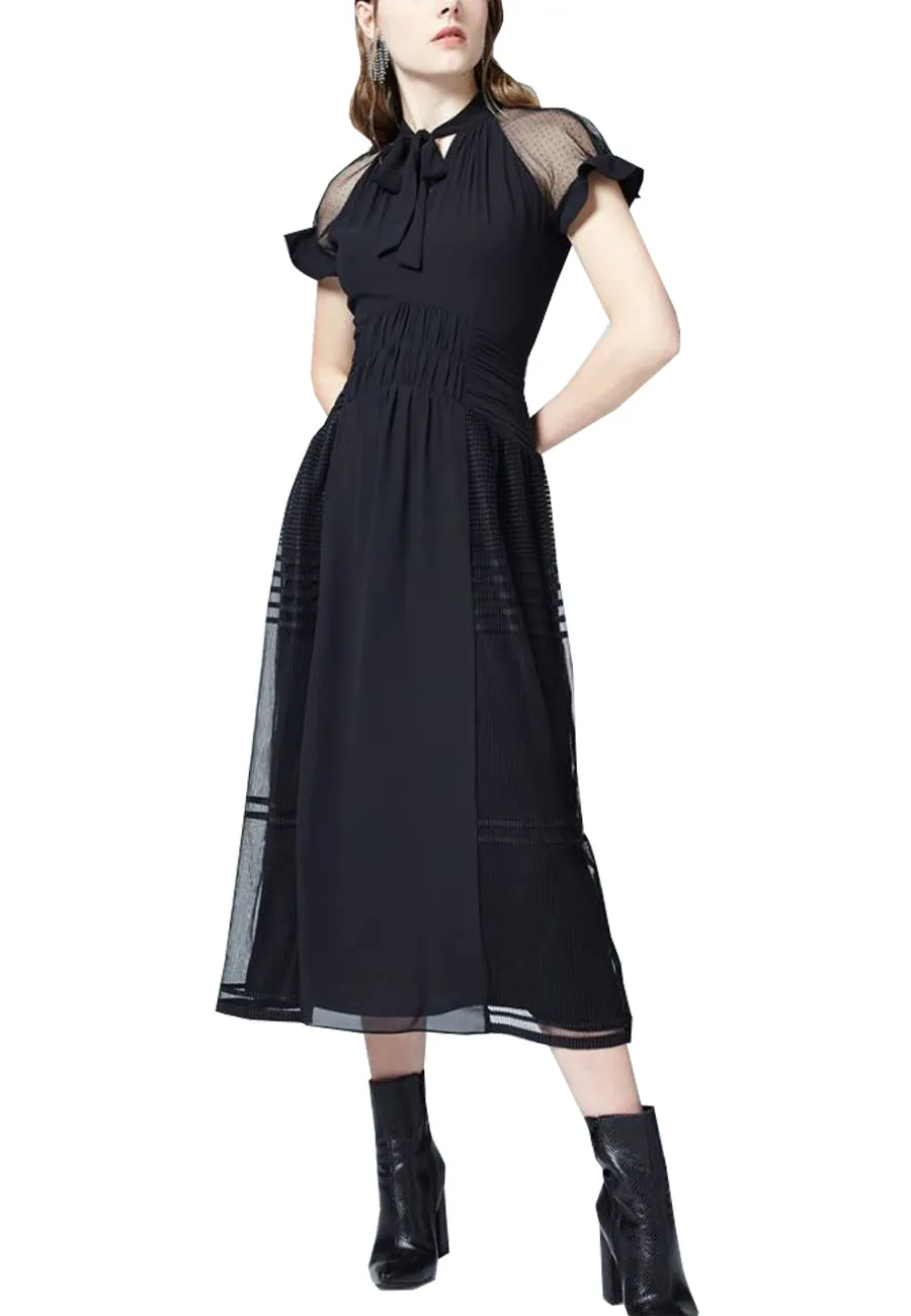 Black Lolita Lace Midi Dress (UK 6)