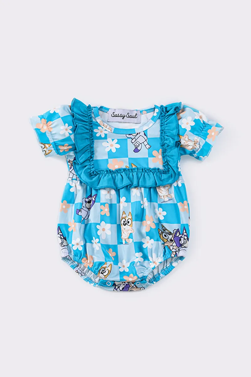 Blue character ruffle bubble