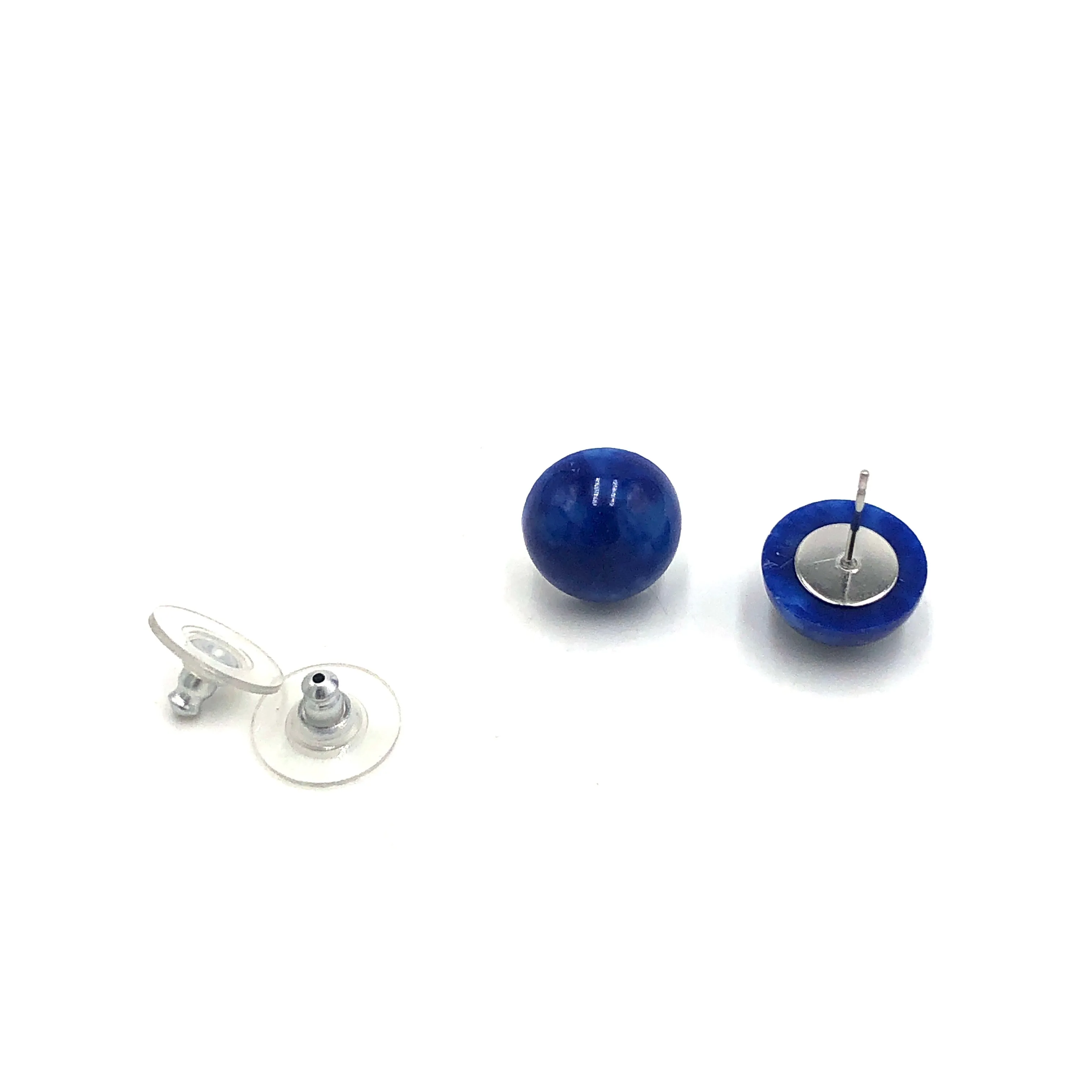 Blue Mosaic GumDrop Stud Earrings