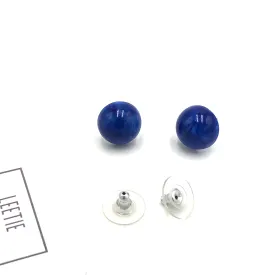 Blue Mosaic GumDrop Stud Earrings