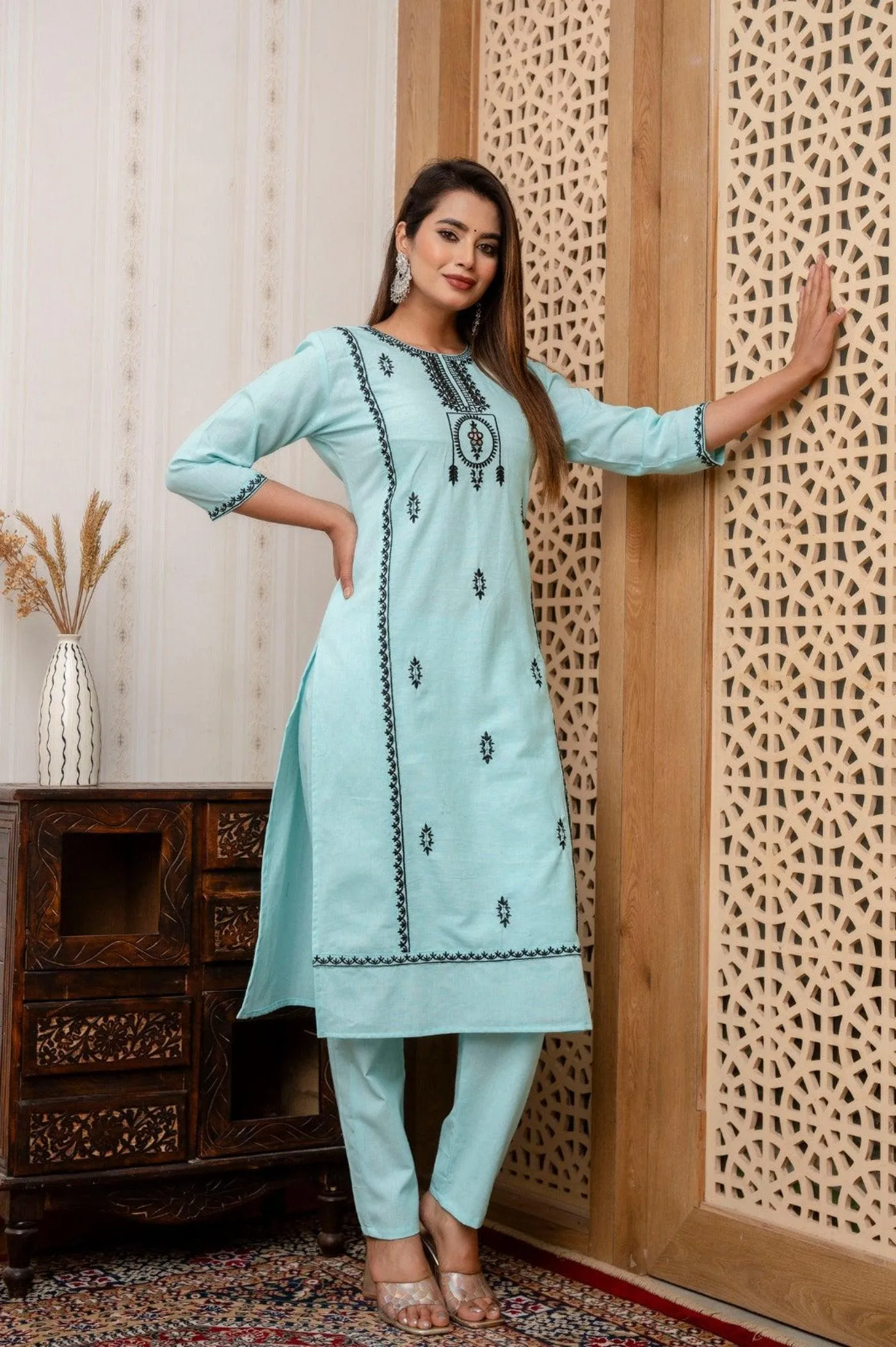 Blue Tready Kurti Pant Set for Women