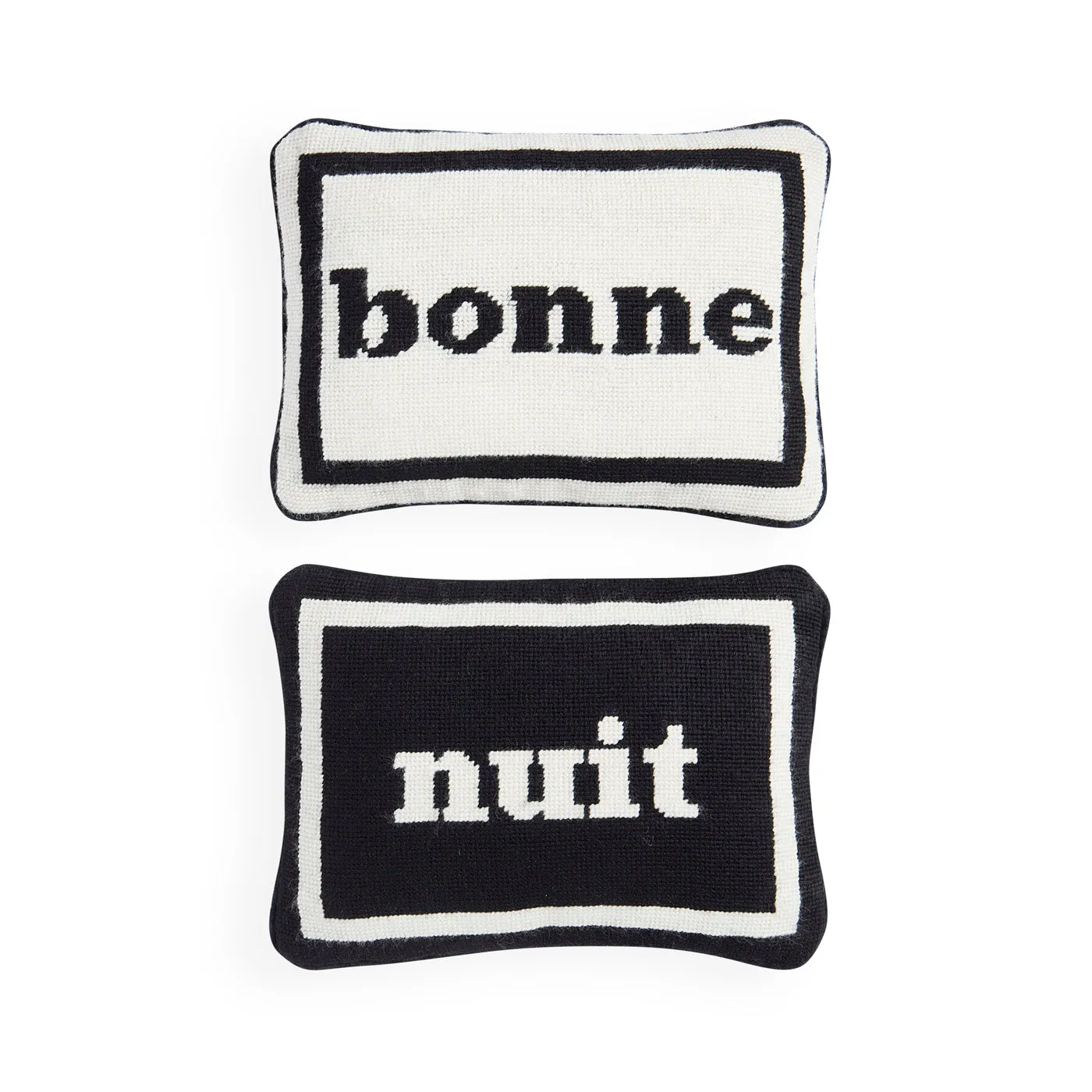 Bonne Nuit Needlepoint Pillow Set