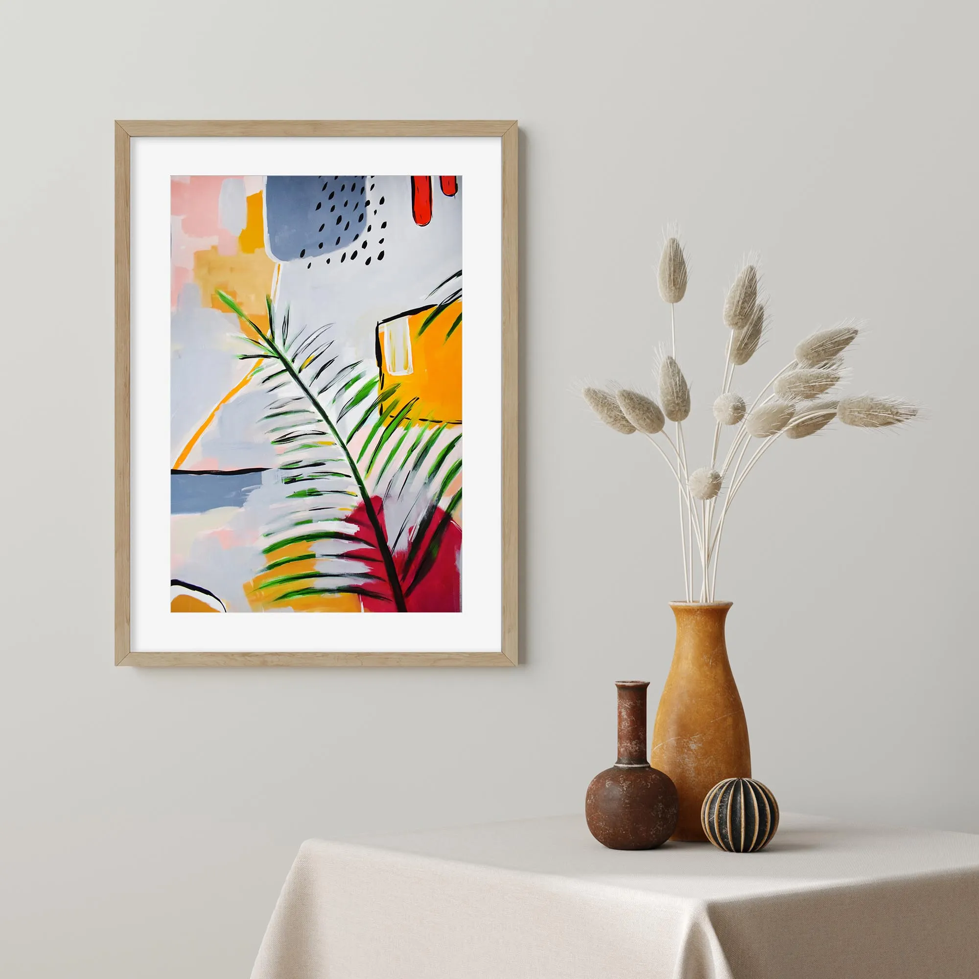 Botanical Abstract Leaf Framed Art