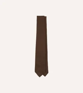 Brown Hand Rolled Large Knot Grenadine Tie