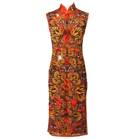 【BUTTERFLY】100% Silk Crystal Cheongsam (Sleeveless)