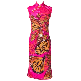 【BUTTERFLY】100% Silk Crystal Cheongsam (Sleeveless)