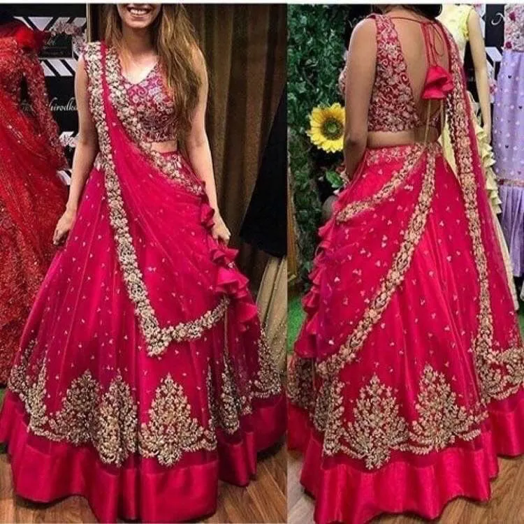 BUY FUNCTION PINK NET EMBROIDERED ZARI CHOLI