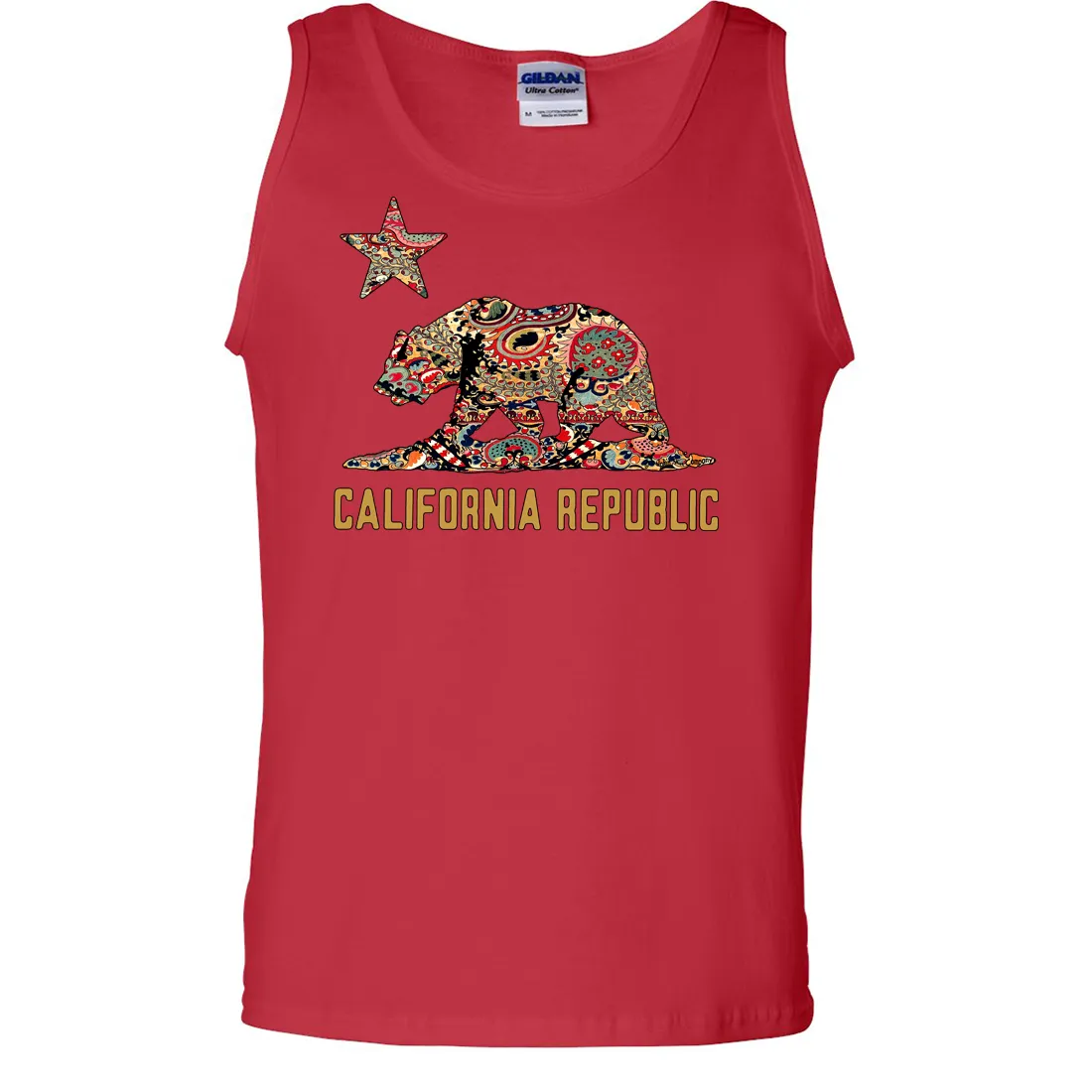 California Republic Paisley Bear Asst Colors Tank Top