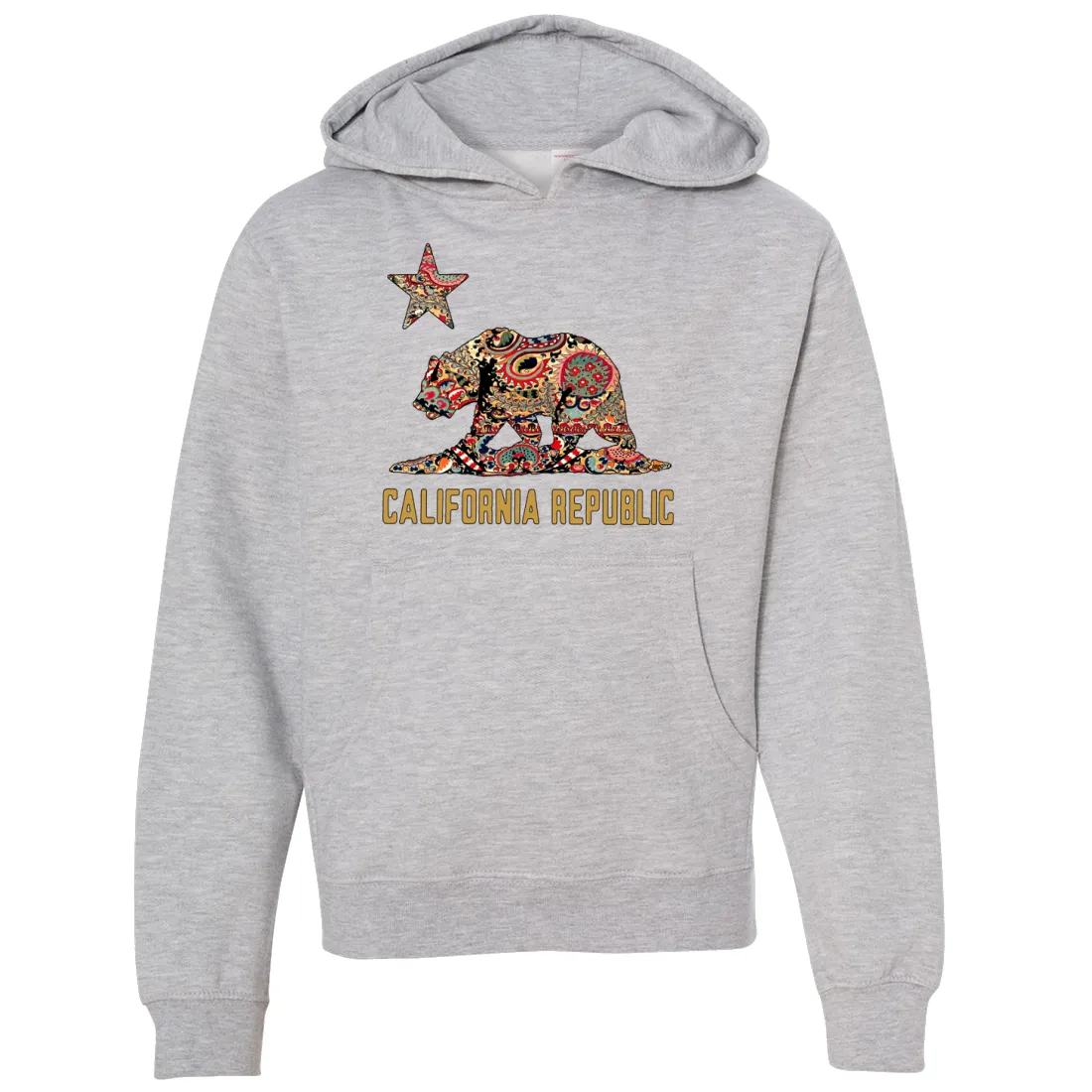 California Republic Paisley Bear Premium Youth Sweatshirt Hoodie