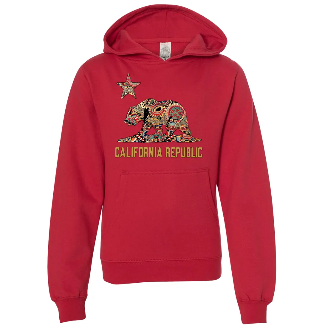 California Republic Paisley Bear Premium Youth Sweatshirt Hoodie