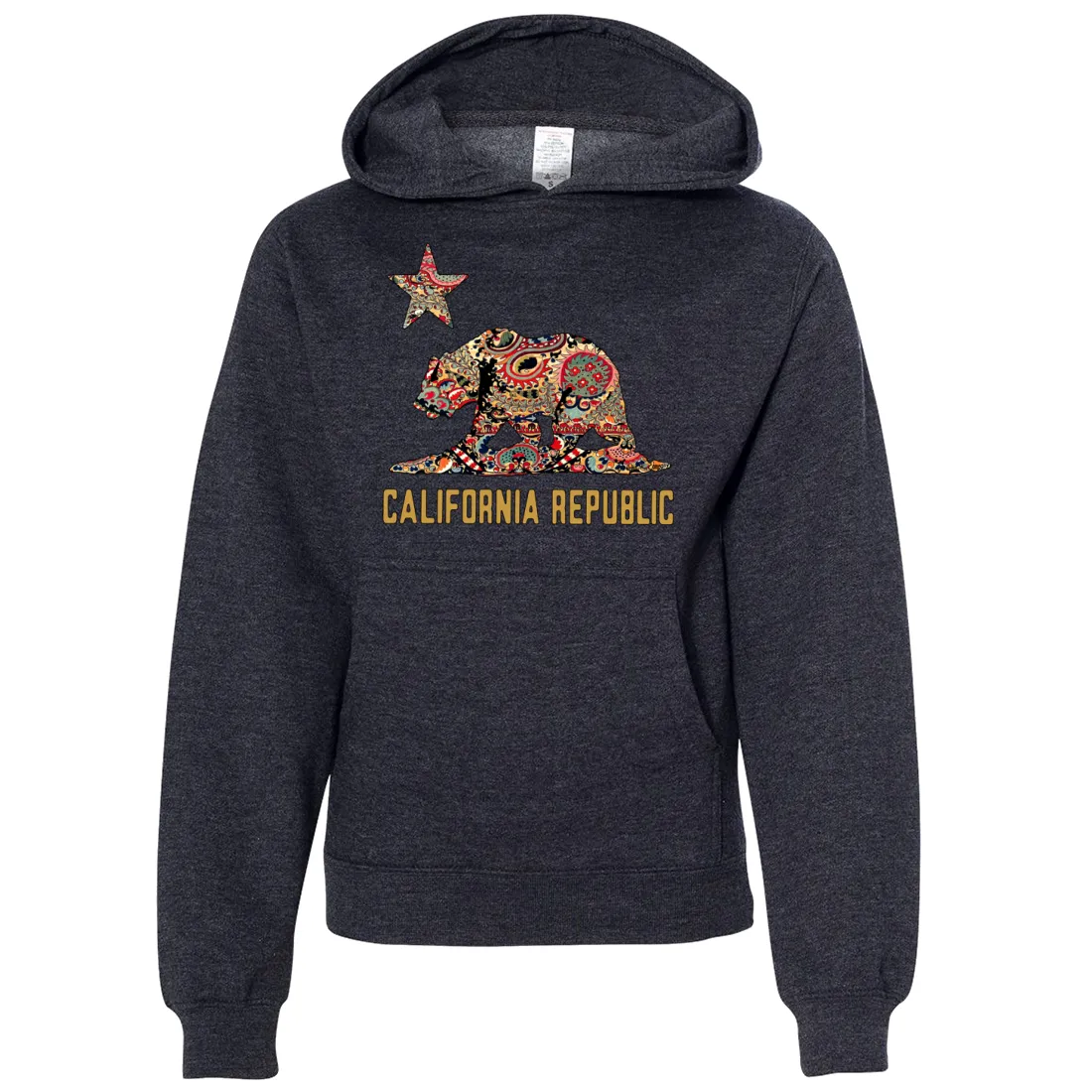 California Republic Paisley Bear Premium Youth Sweatshirt Hoodie