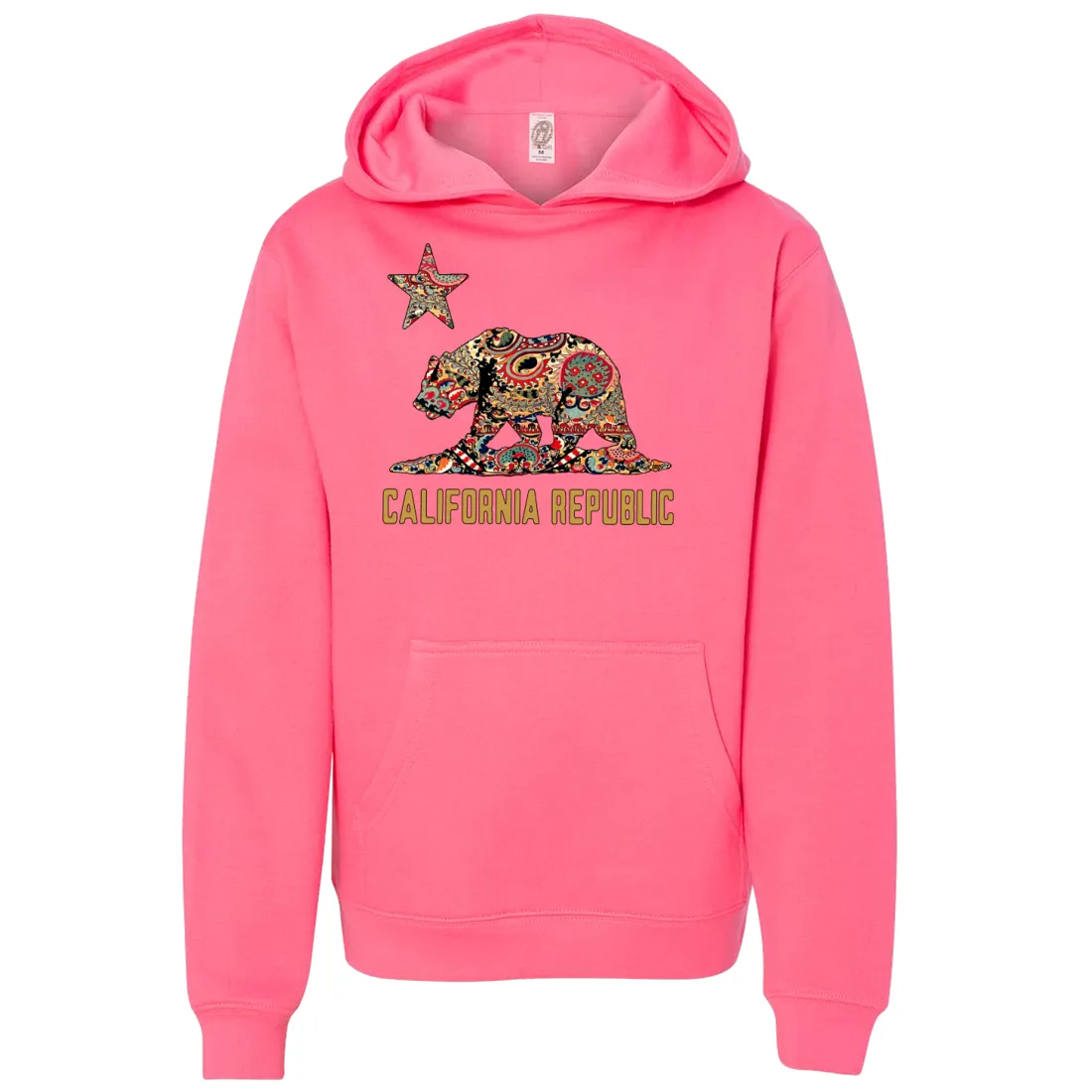 California Republic Paisley Bear Premium Youth Sweatshirt Hoodie