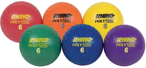 Champion Sports Ultimate Rhino Poly Playground Balls (Set of 6)