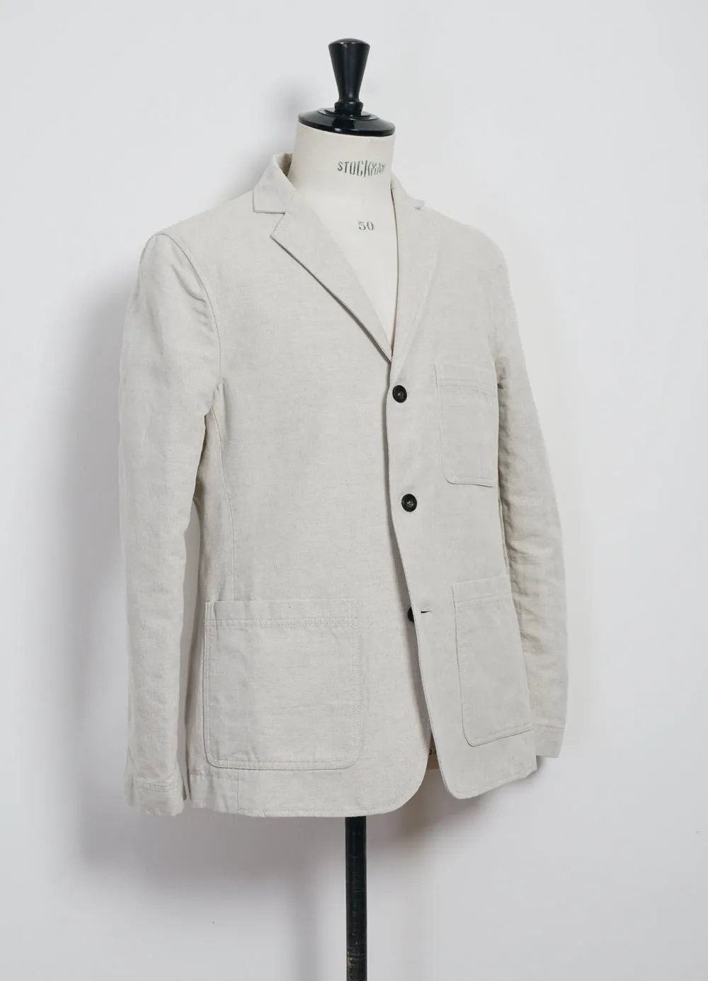 CHARLIE | Easy Three Button Blazer | Natural Flax