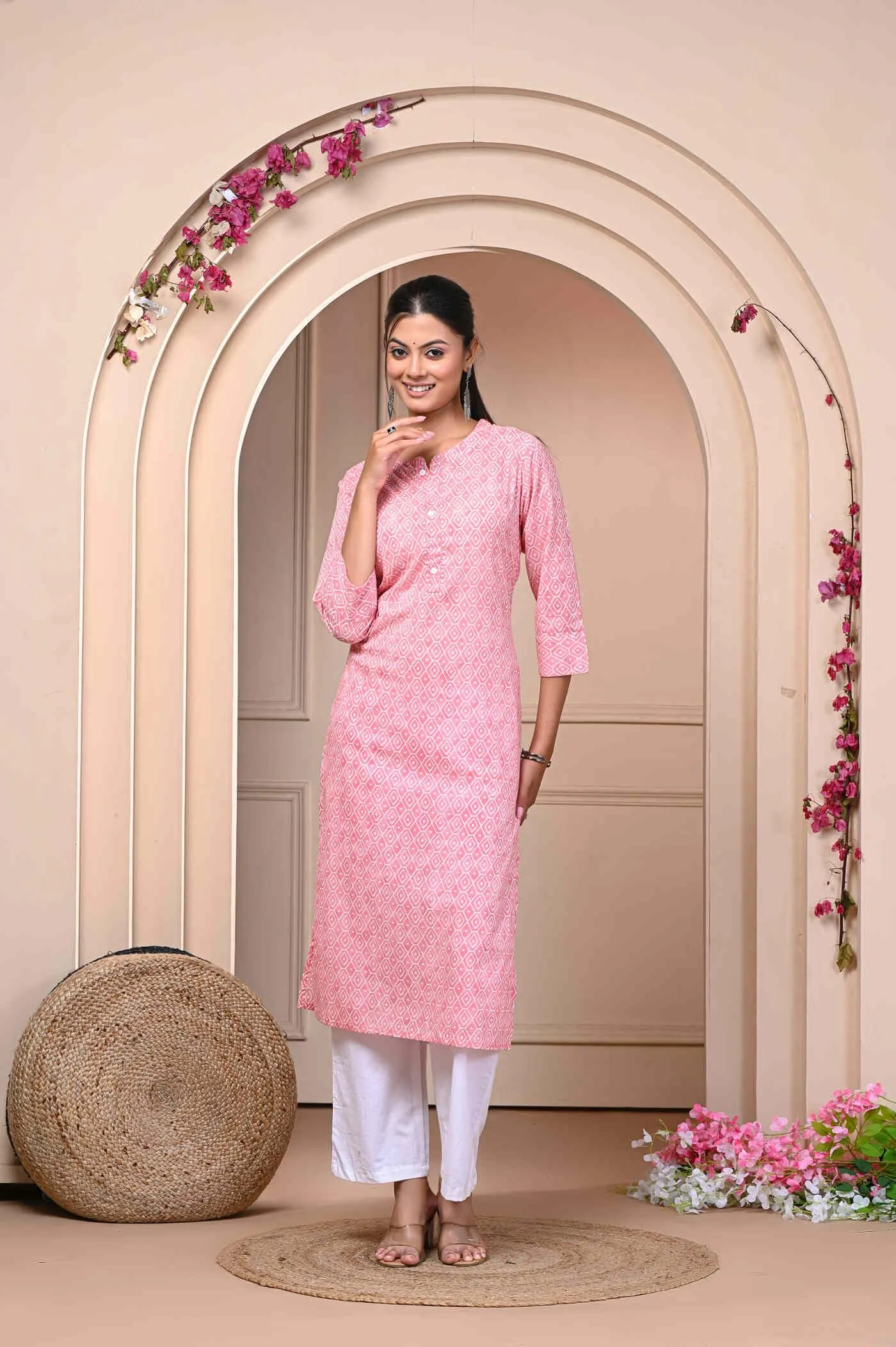 Cotton Printed Straight Kurti For Ladies