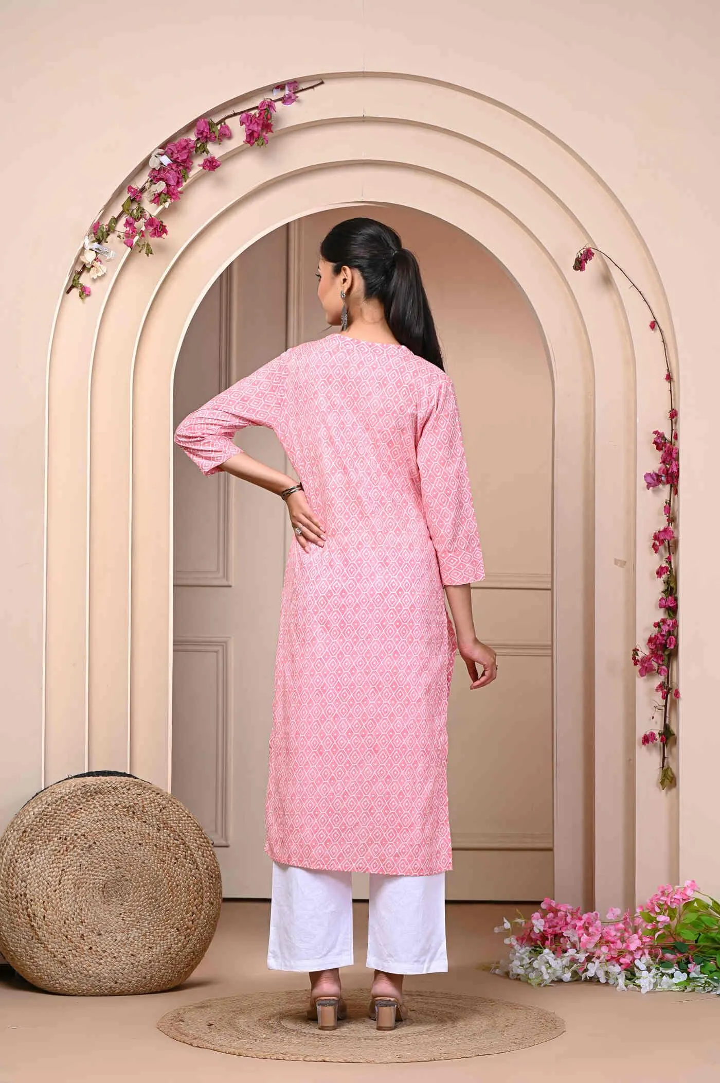 Cotton Printed Straight Kurti For Ladies