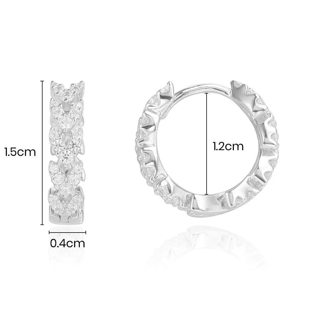 Couture Hoop Earrings - White Silver