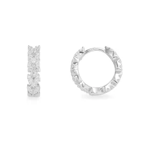 Couture Hoop Earrings - White Silver