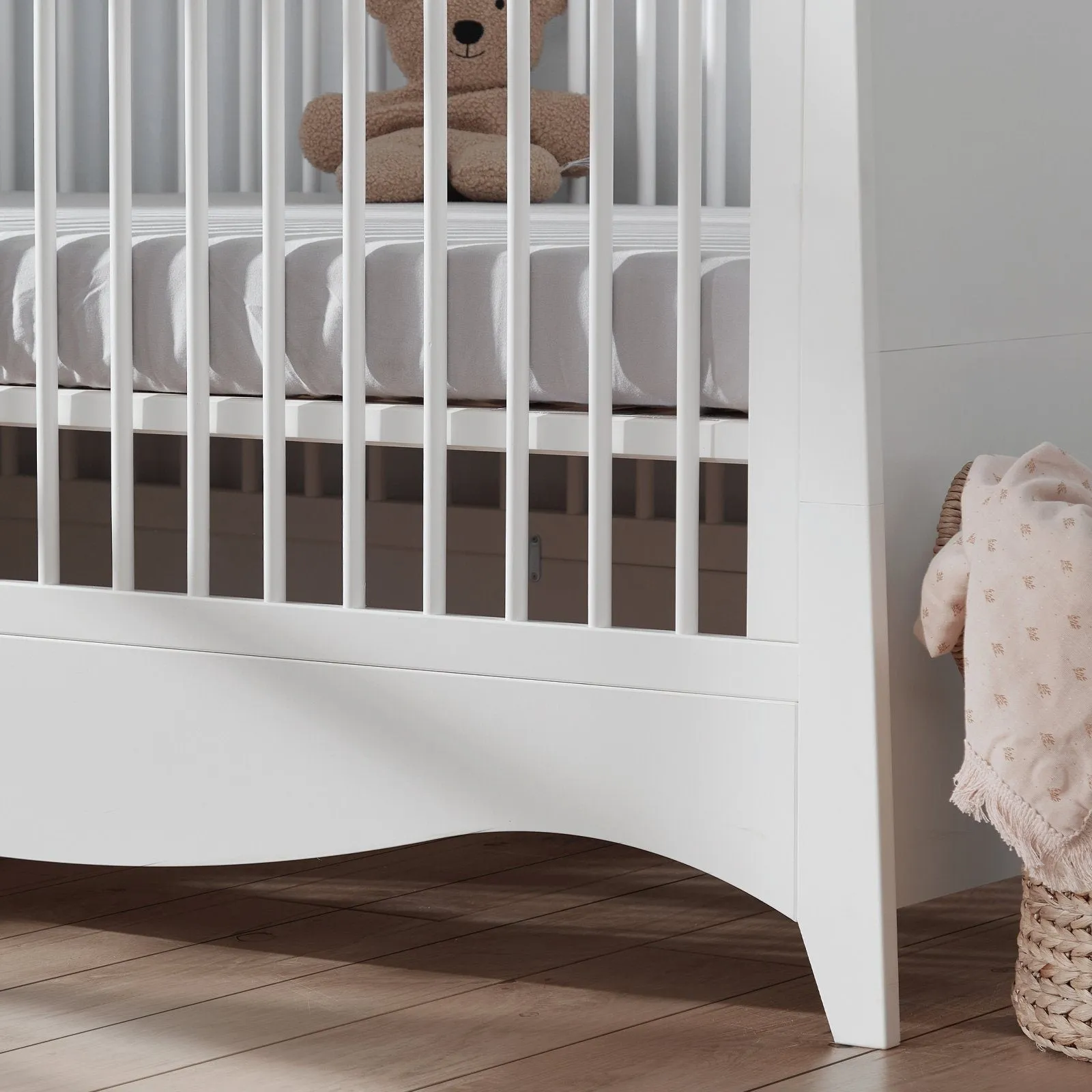 CuddleCo Clara Cot Bed - White & Ash