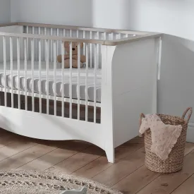 CuddleCo Clara Cot Bed - White & Ash