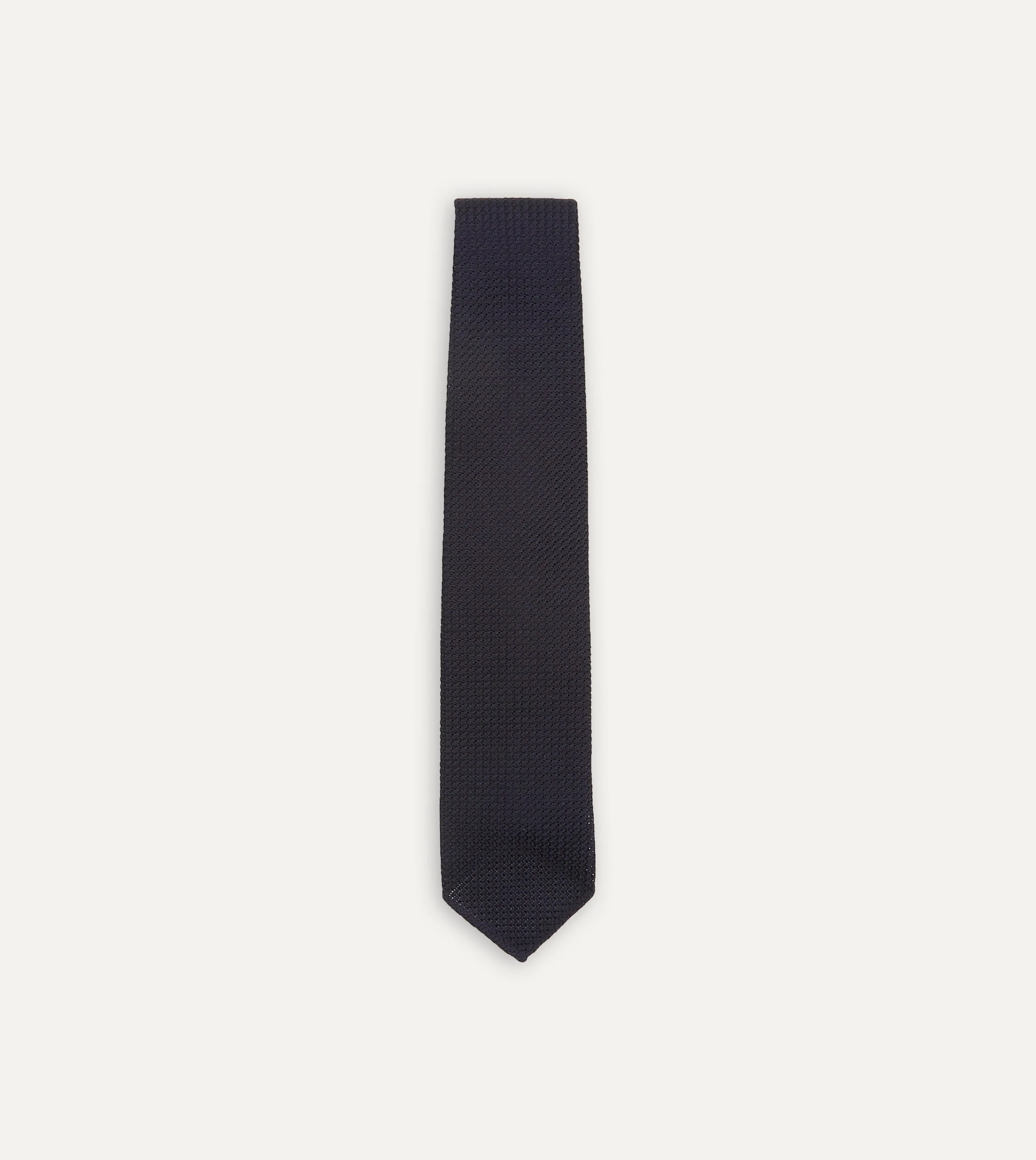 Dark Navy Hand Rolled Large Knot Grenadine Tie