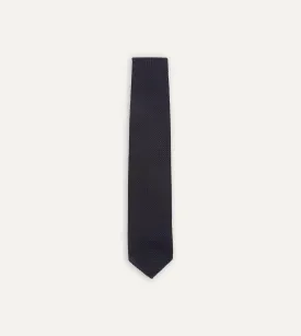 Dark Navy Hand Rolled Large Knot Grenadine Tie