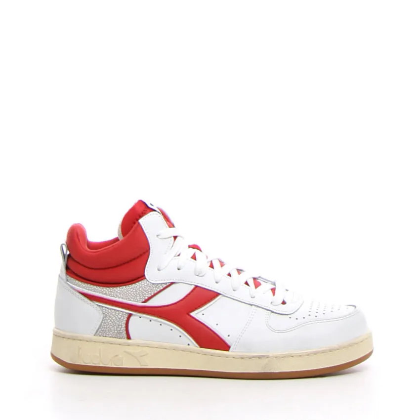 DIADORA SNEAKERS MAGIC BASKET DEMI CUT ICONA BIANCO-ROSSO