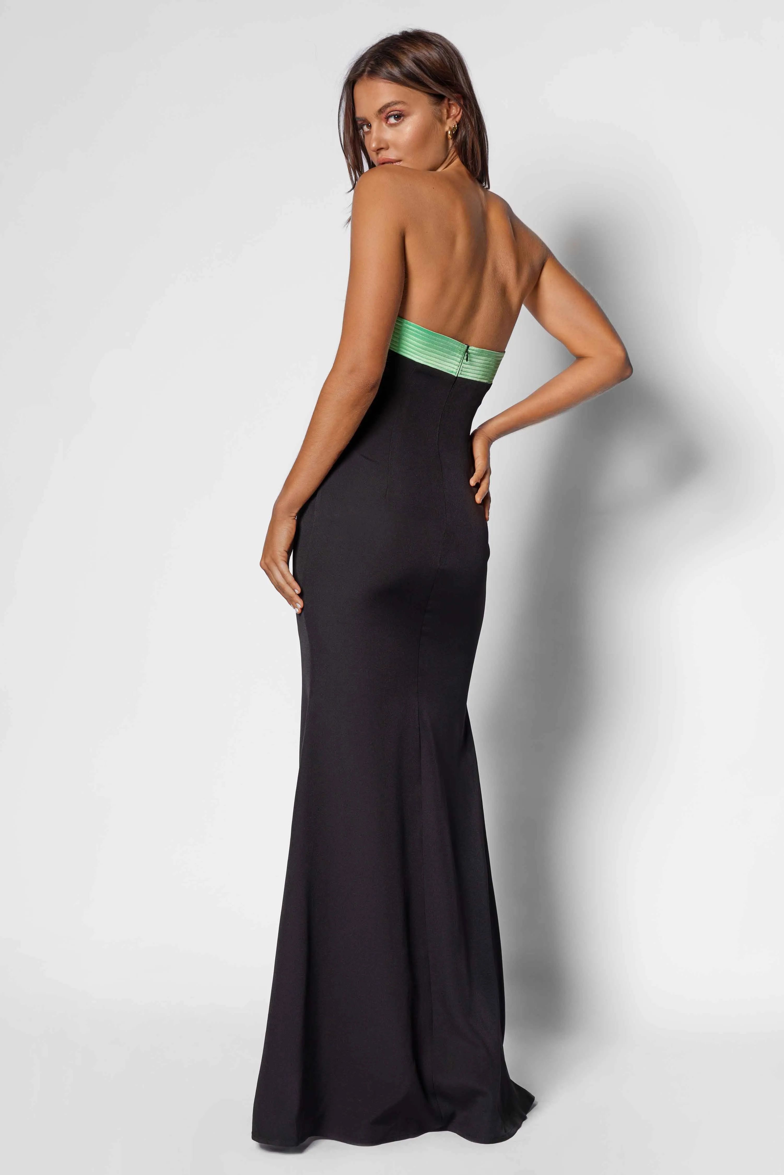 Donna Gown - Black/Lime