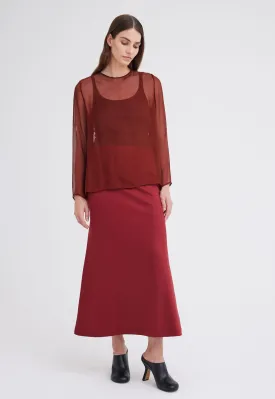 Eidel Silk Mesh Top - Burbank Red