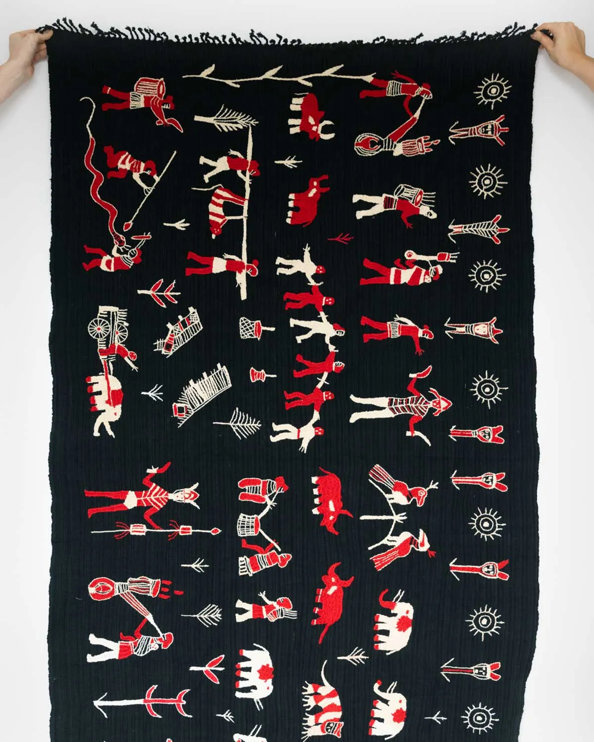 Embroidered Throw Blanket Black