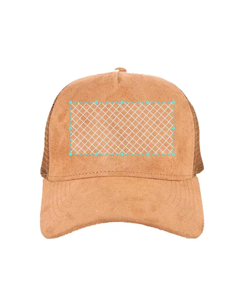 Embroidered Velvet Mesh Back Truckers