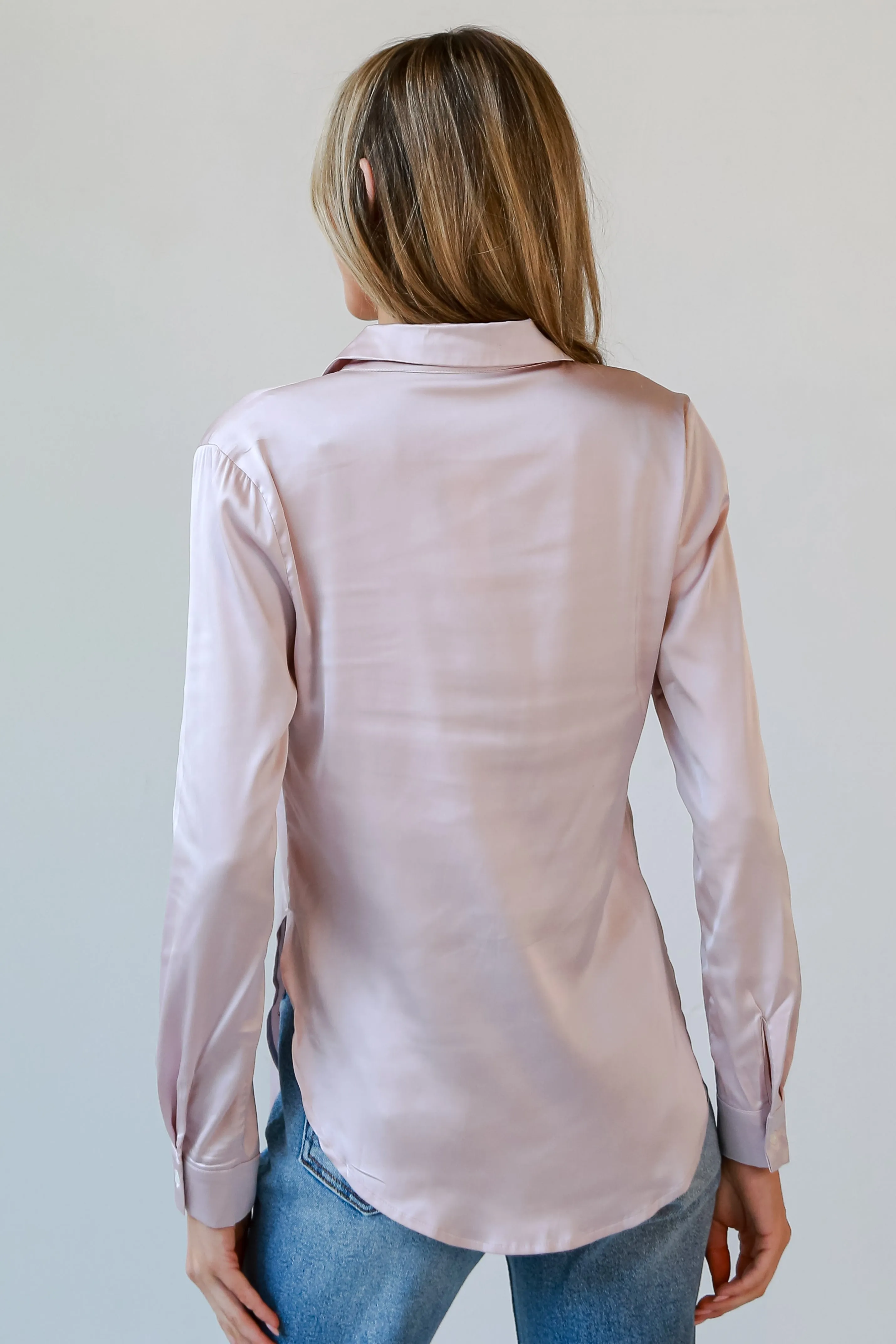 FINAL SALE - Ashton Satin Button-Up Blouse - DOORBUSTER