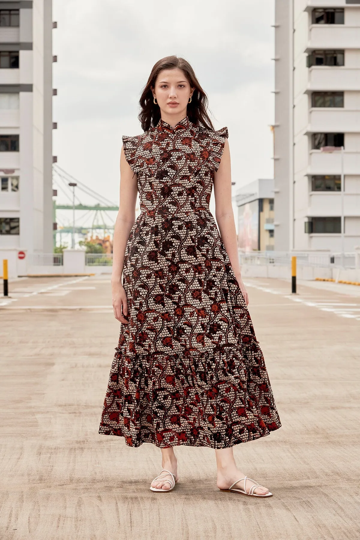 FLORENCE PLEATED FRILLS CHEONGSAM DRESS (TWIGGY 2 / S)