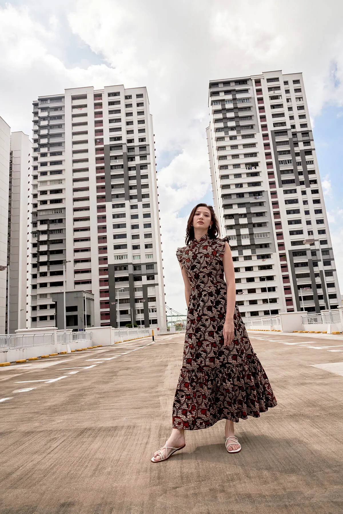 FLORENCE PLEATED FRILLS CHEONGSAM DRESS