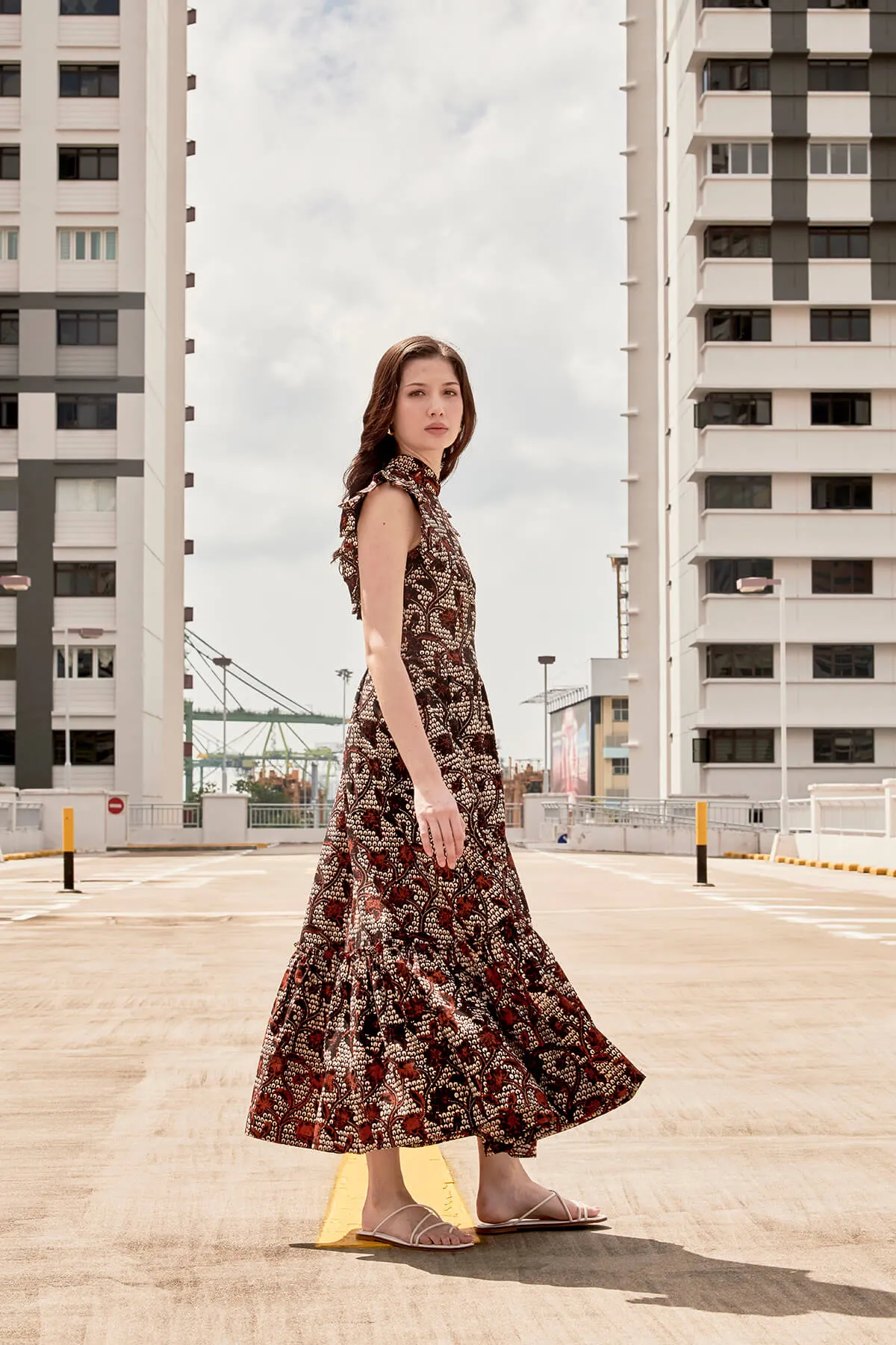 FLORENCE PLEATED FRILLS CHEONGSAM DRESS