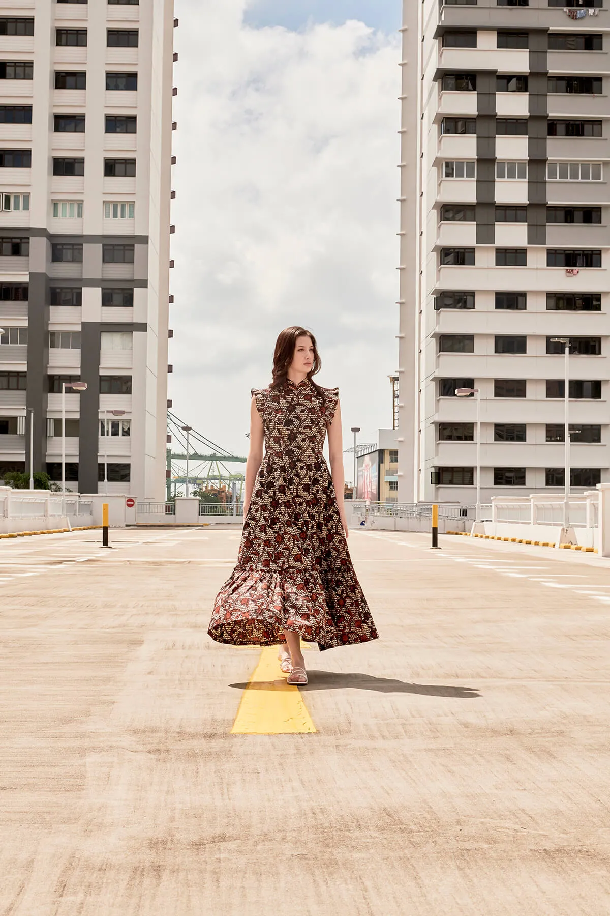 FLORENCE PLEATED FRILLS CHEONGSAM DRESS